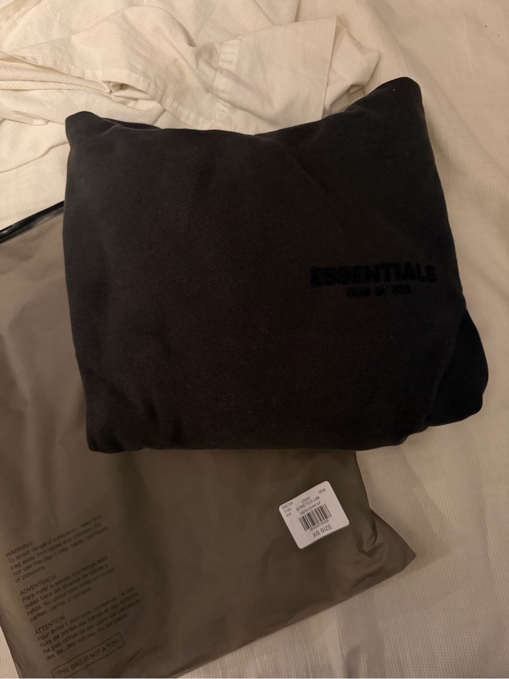 Essentials Black Embroidered Logo Crewneck